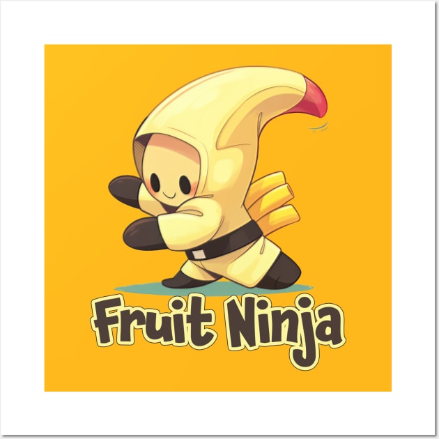 Kawaii Banana - Fruit Ninja Wall Art by Tee-Magination